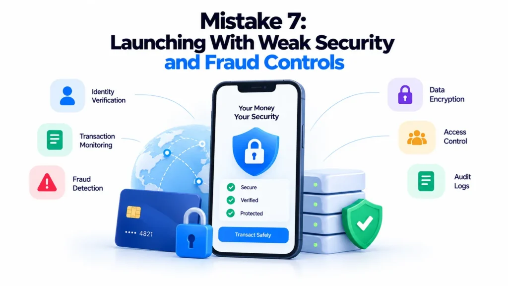 Cross-border payment platform security with identity verification, transaction monitoring, fraud detection, encryption, access control, and audit logs