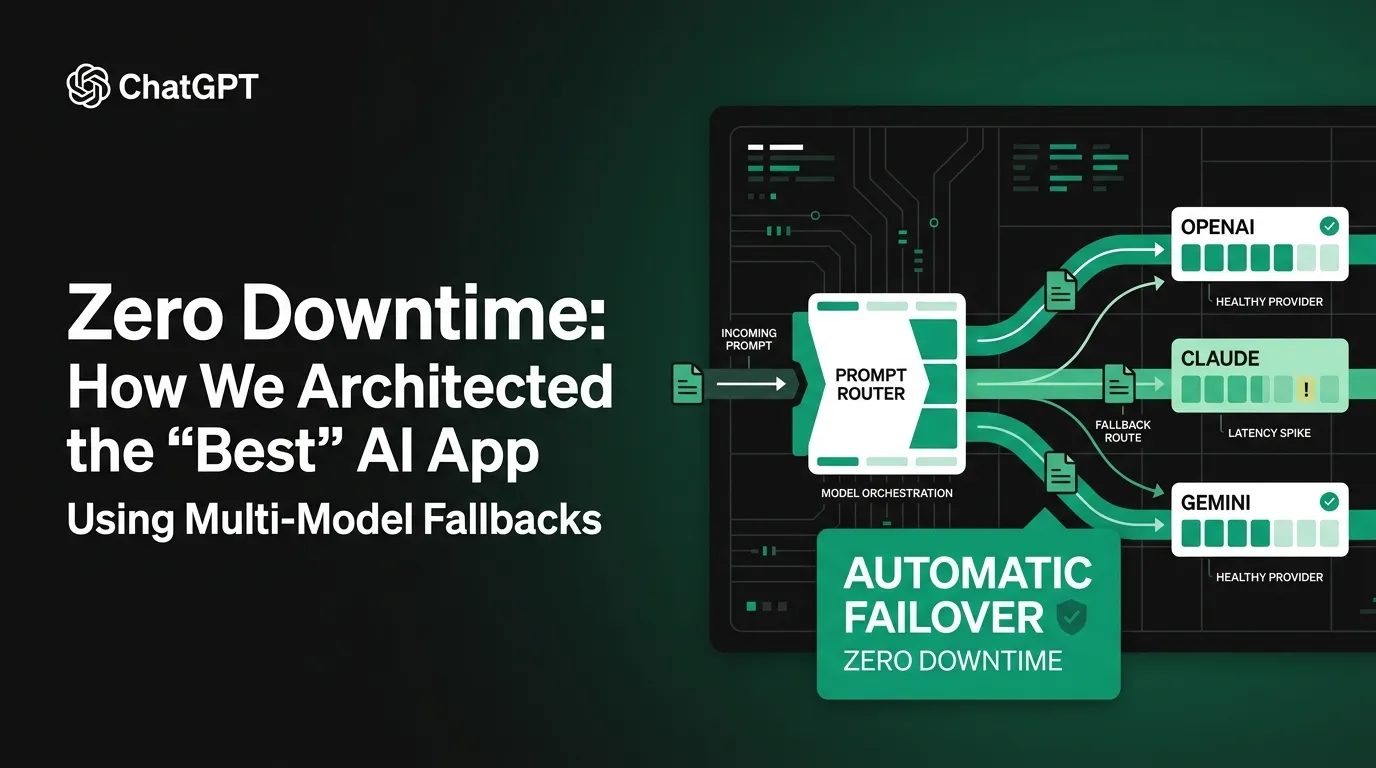 Multi-model fallback architecture routing AI prompts between OpenAI, Claude, and Gemini