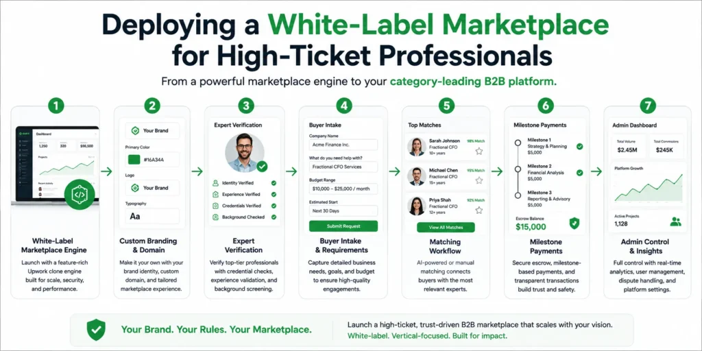 White-label marketplace engine workflow for building a Hyper-Niche B2B Marketplace