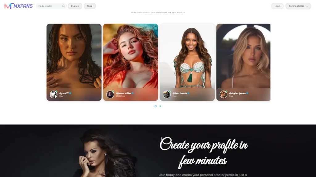 Featured Content Creators On OnlyFans cloned by Miracuves.