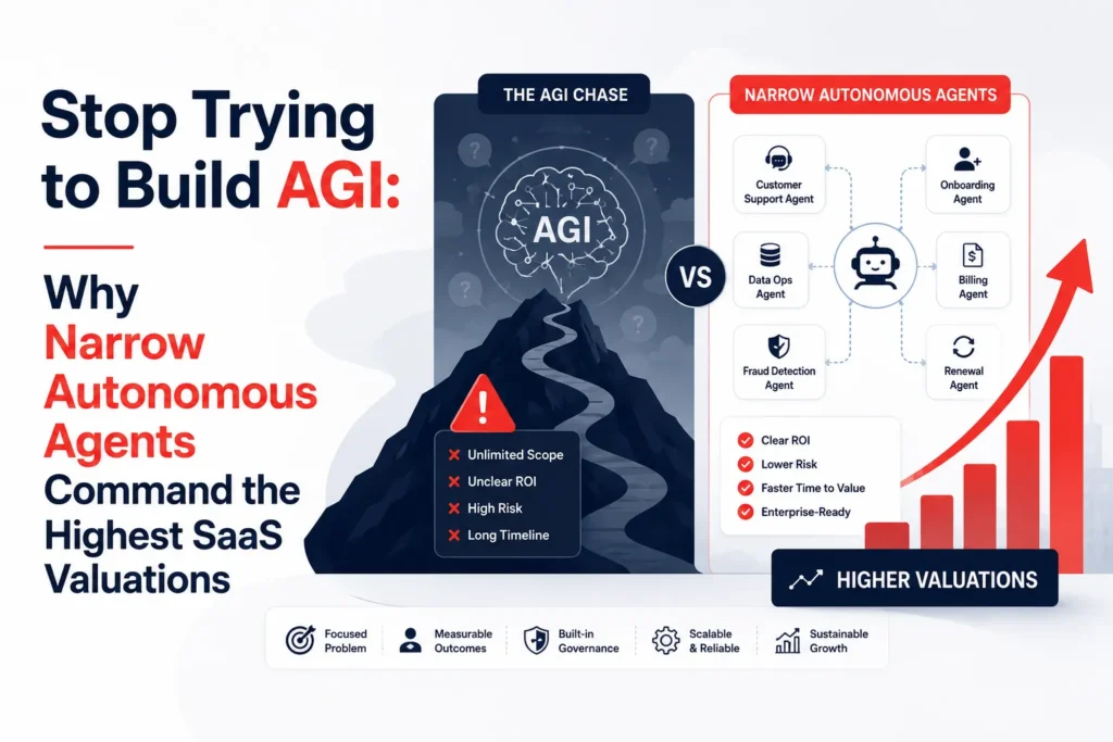 Narrow autonomous agents vs AGI startup strategy for B2B SaaS founders