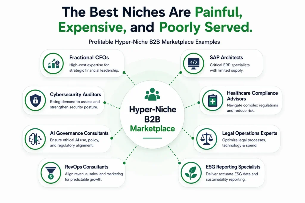 Hyper-Niche B2B Marketplace examples for high-ticket professional services