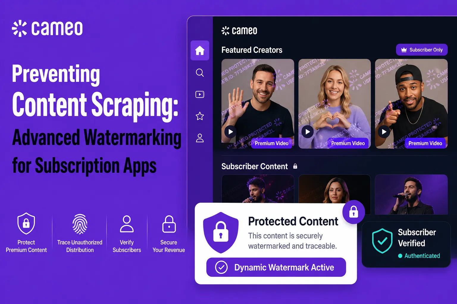 Advanced watermarking for subscription apps to prevent content scraping and unauthorized distribution