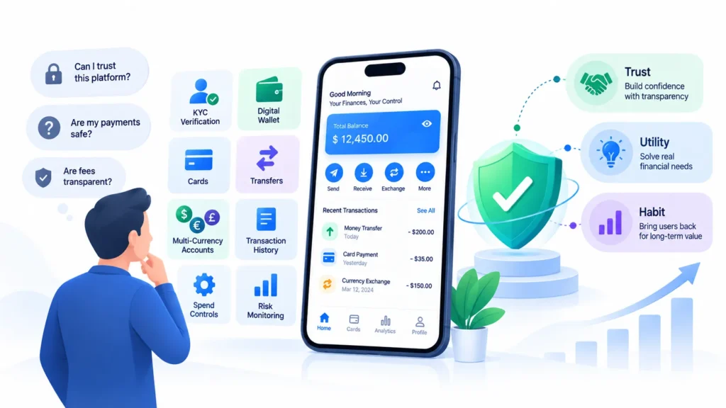 Digital banking marketing roadmap covering pre-launch awareness, early-stage activation, growth-stage retention, and scale-stage customer acquisition.