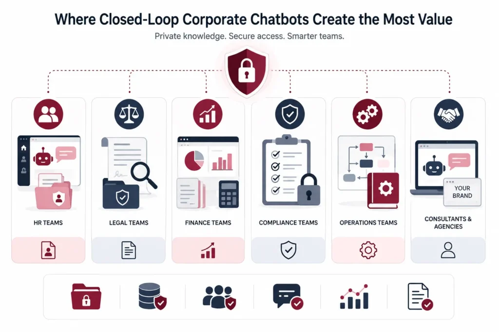 Enterprise AI chatbot use cases for HR legal finance compliance and operations teams