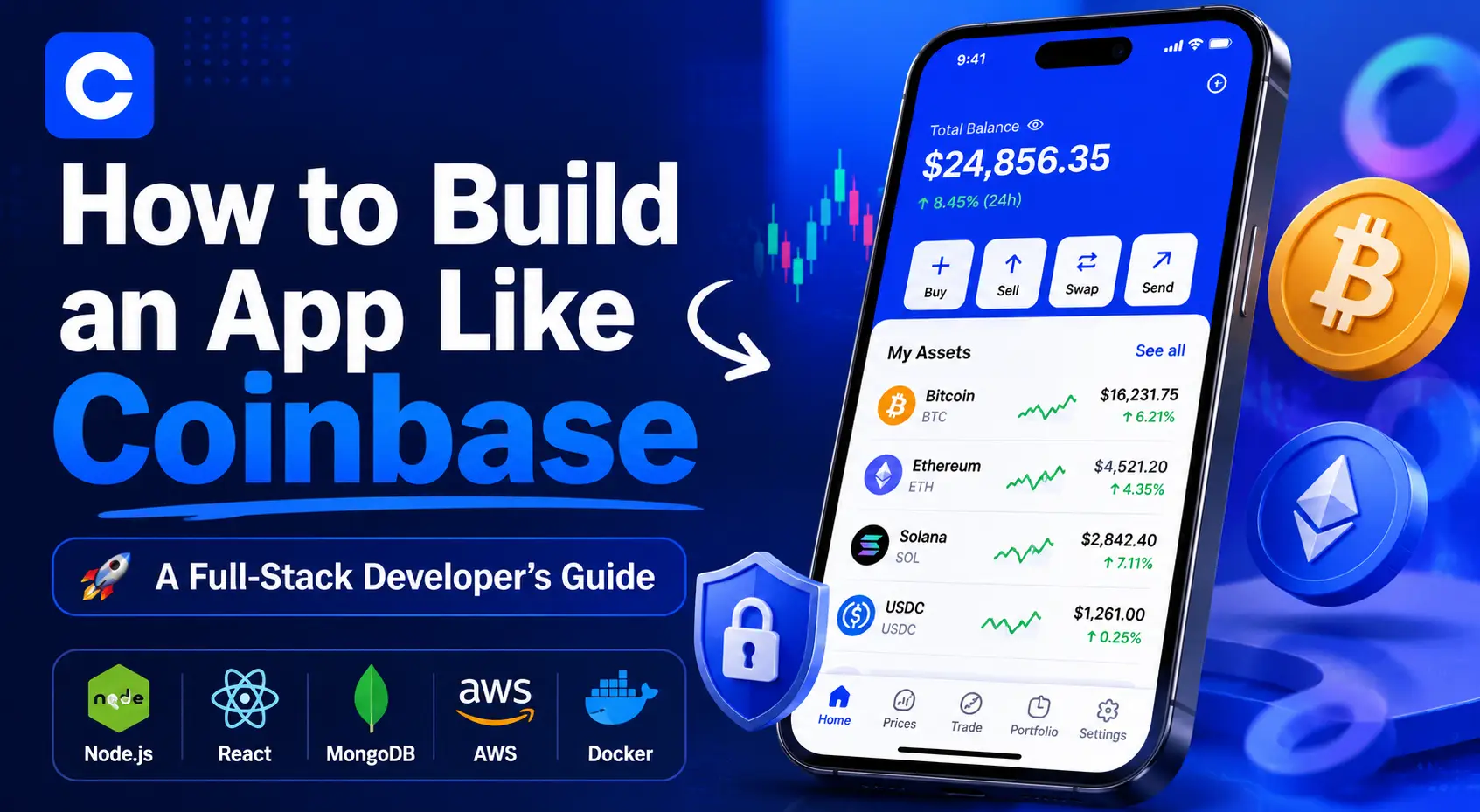 How to build a Coinbase-like app: Developer's guide for investment crypto mobile application showing asset management.