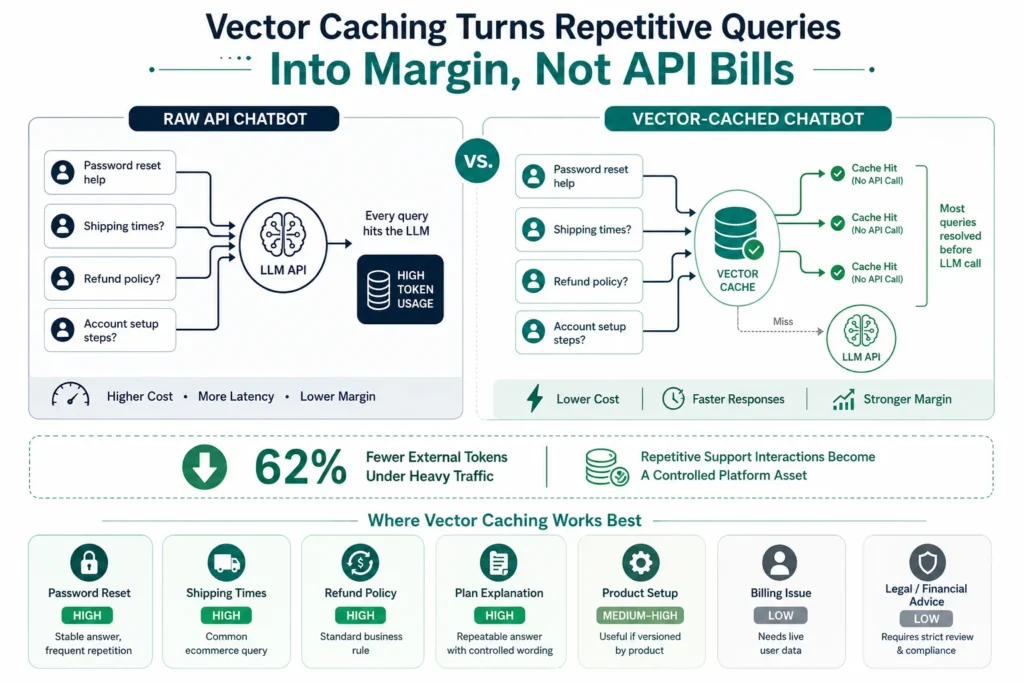 Slashing LLM Token Costs by 62%: Benchmarking Vector Caching in AI Chatbot Clones 1 Vector caching in AI chatbot clones reducing token costs and improving profit margins