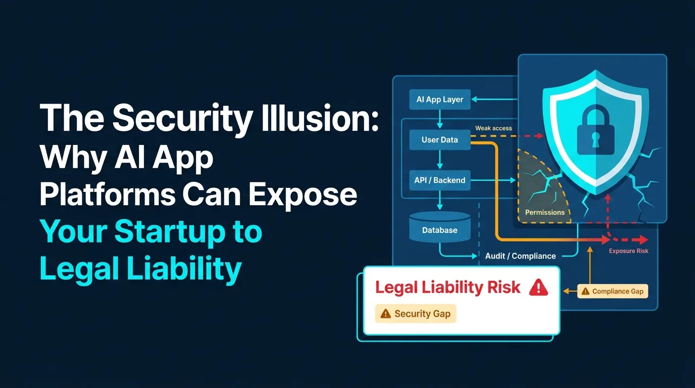 AI-generated app security risks showing frontend illusion and backend vulnerabilities