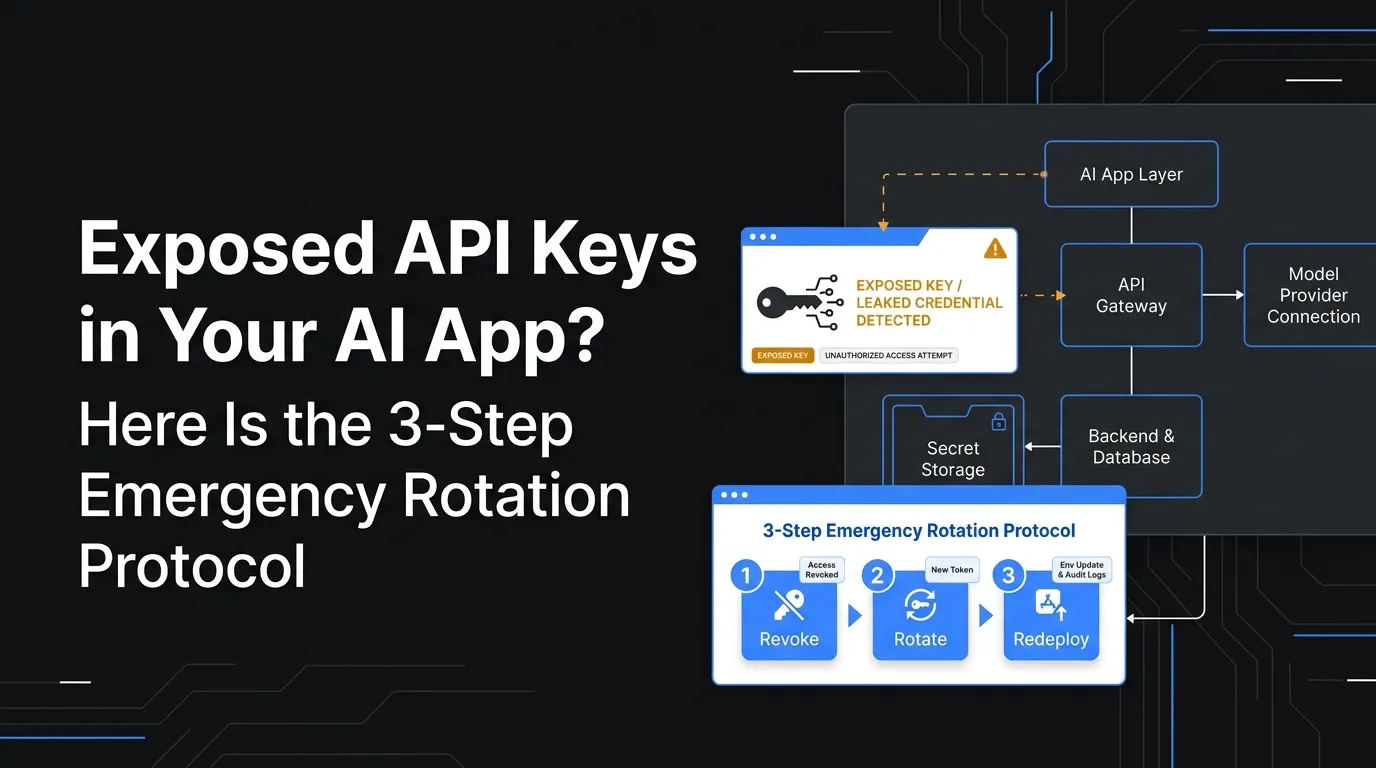 Exposed API keys in AI app emergency rotation protocol with secure backend architecture