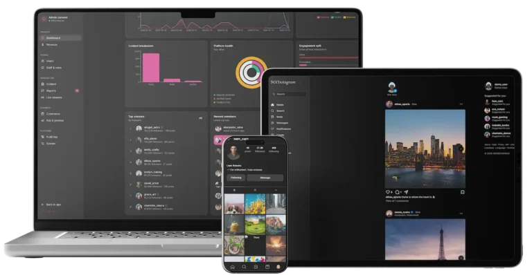 Instagram clone cross platform screens