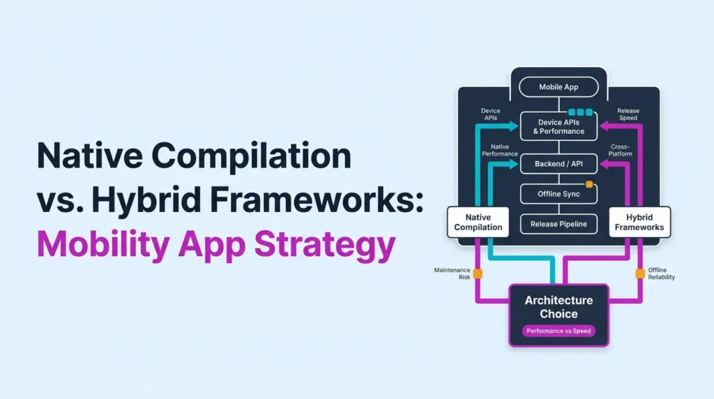 Native compilation vs hybrid frameworks decision matrix for mobility apps