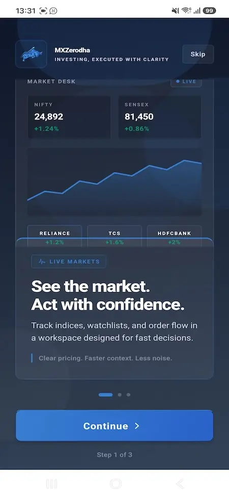 Zerodha Clone 37 Zerodha Clone Mobile App Screen 1