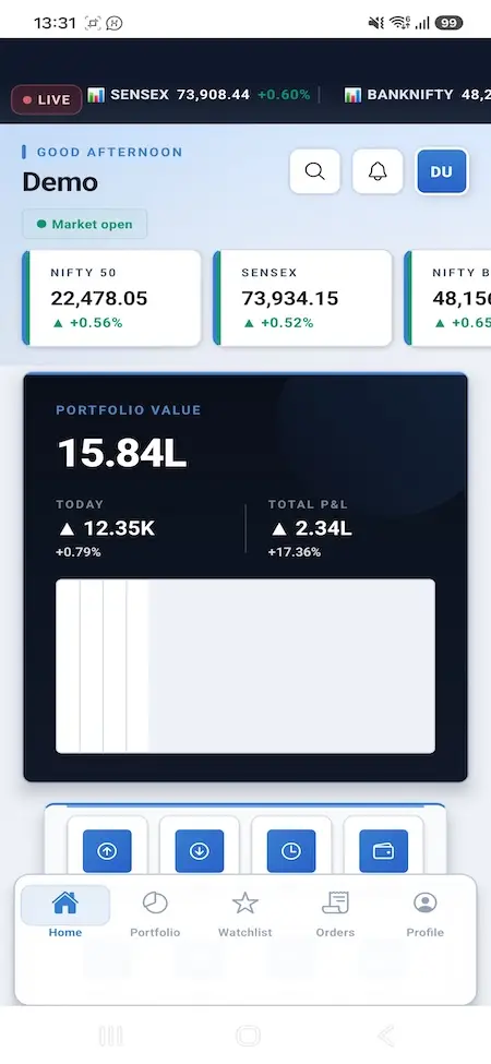 Zerodha Clone 35 Zerodha Clone Mobile App Screen 4