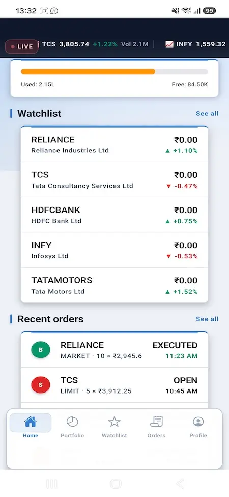Zerodha Clone 33 Zerodha Clone Mobile App Screen 6