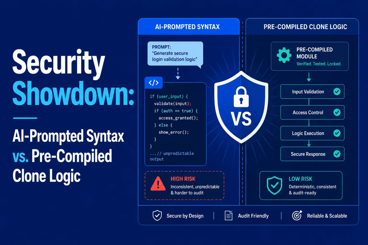 AI-generated app security compared with structured clone app logic for founders