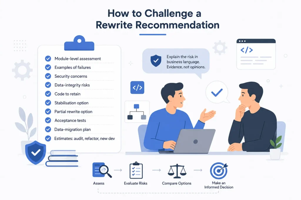 how to challenge a rewrite recommendation