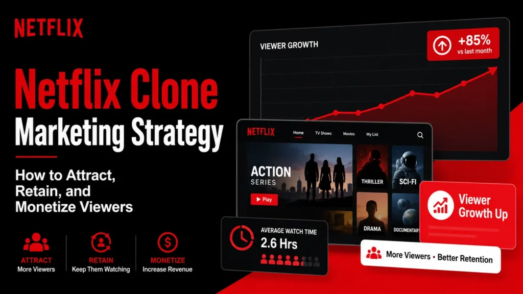 Netflix clone marketing strategy for attracting, retaining, and monetizing viewers