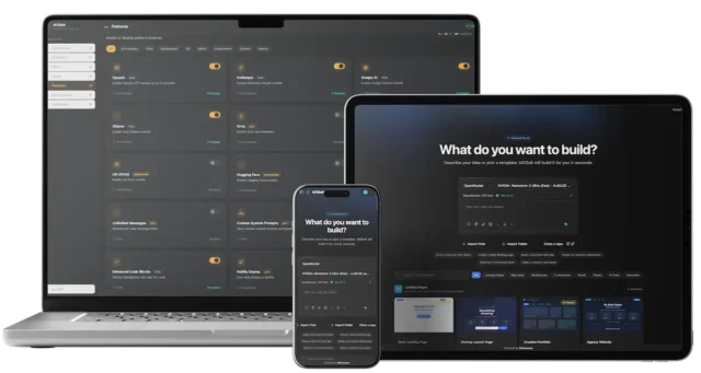 AI app builder platform built by Miracuves, on desktop and mobile