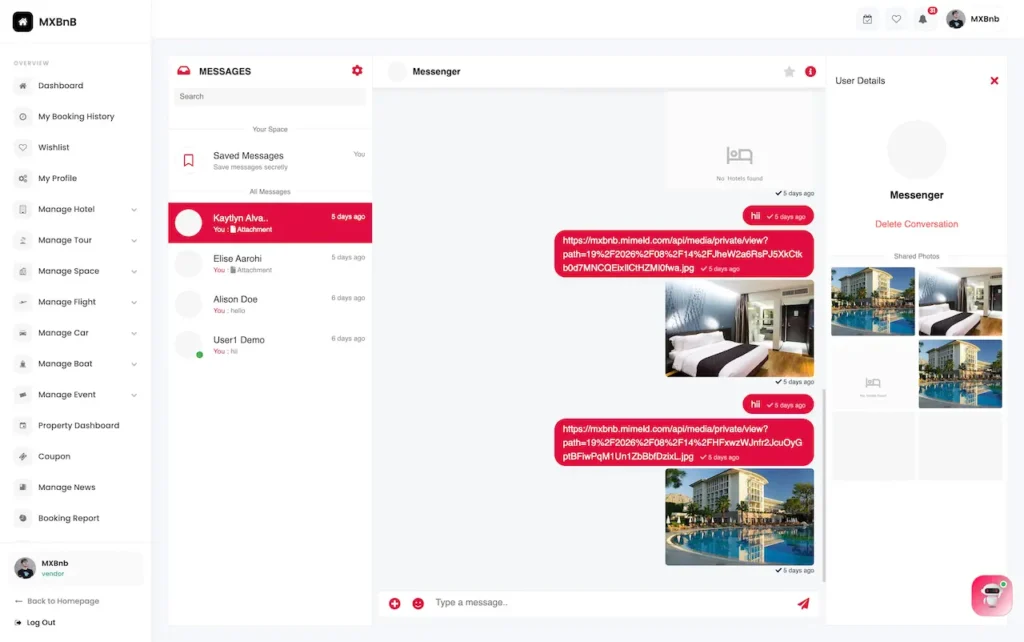 Airbnb Clone Host and Guest Property Conversation