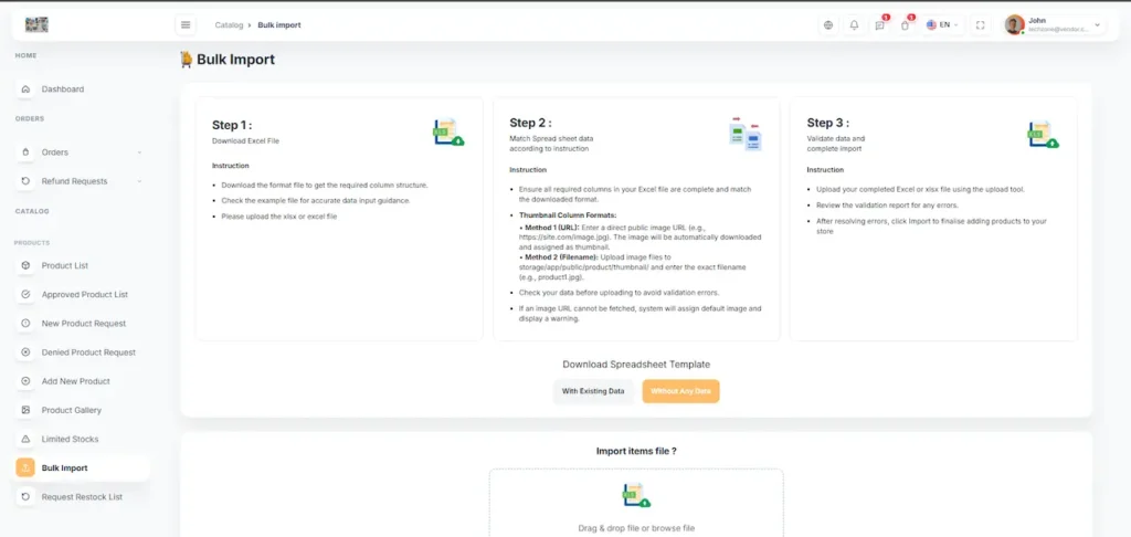 Amazon Clone Vendor Order Processing Workflow