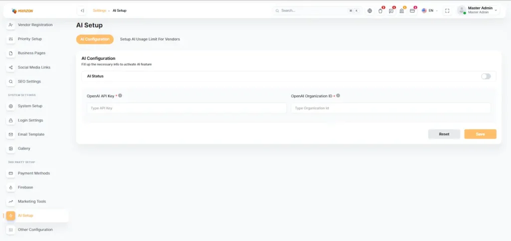 Amazon Clone Admin AI Configuration