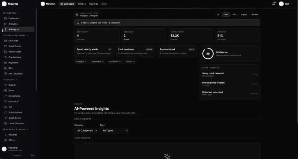 Cred Clone AI-Powered Financial Insights