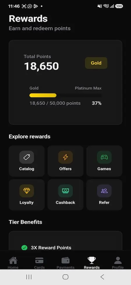 Cred Clone Rewards and Loyalty Dashboard