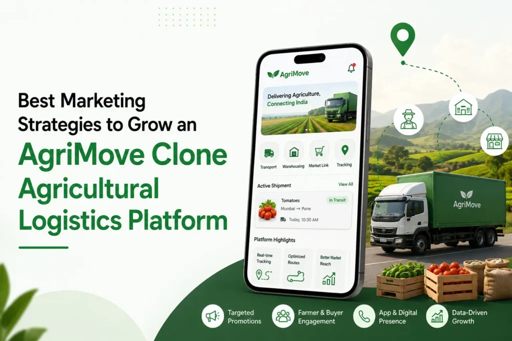 Best marketing strategies to grow an AgriMove clone agricultural logistics platform