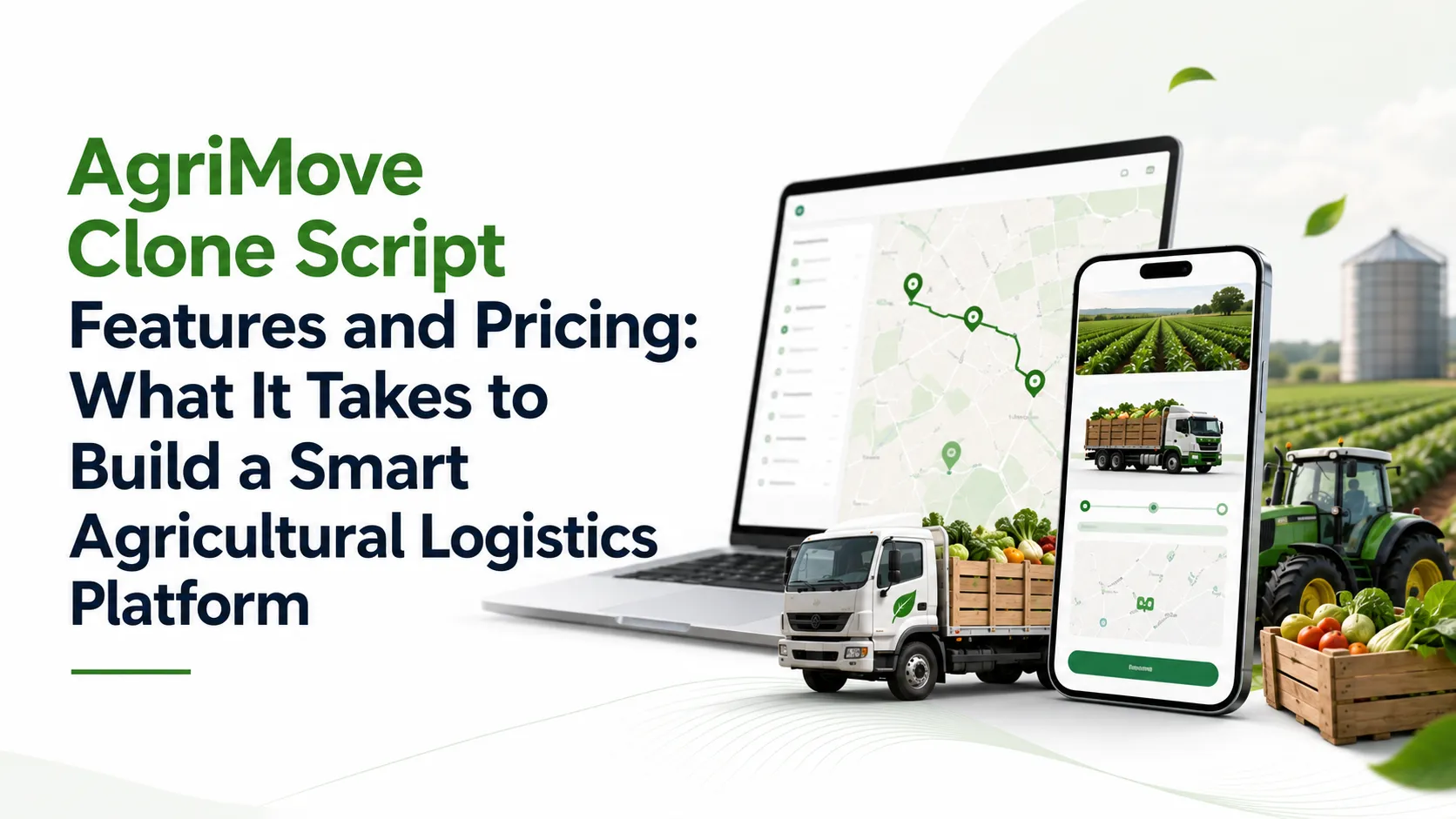 AgriMove clone script features and pricing for building a smart agricultural logistics platform with route tracking, transport management, and farm-to-market delivery