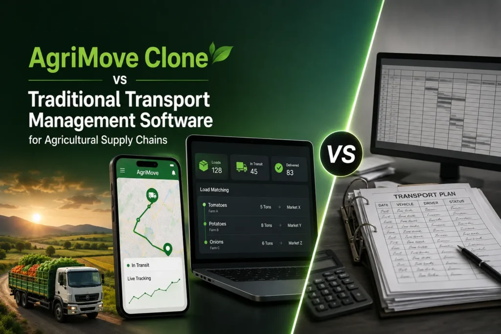 AgriMove clone vs traditional transport management software for agricultural supply chain logistics