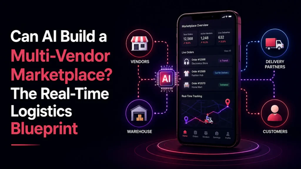 AI multi-vendor marketplace with real-time logistics, vendors, warehouses, and delivery tracking