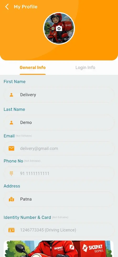 Amazon Clone Delivery Staff Profile Editor