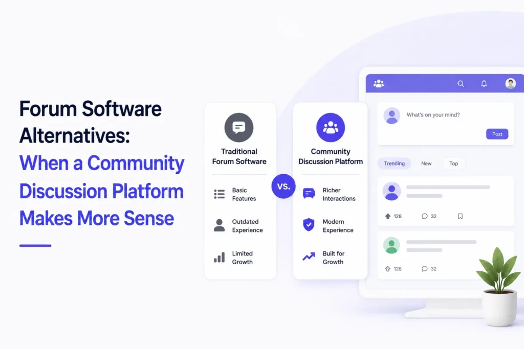 Forum software alternatives comparing traditional forums with modern community discussion platforms for better interaction, engagement, and growth