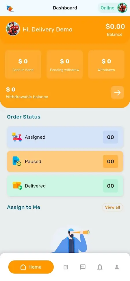Amazon Clone Delivery Staff Dashboard