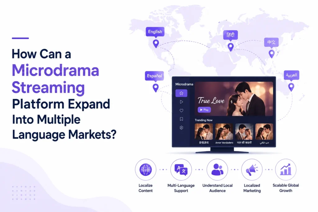Microdrama streaming platform expanding into multiple language markets through content localization, multilingual support, local audience targeting, and regional marketing