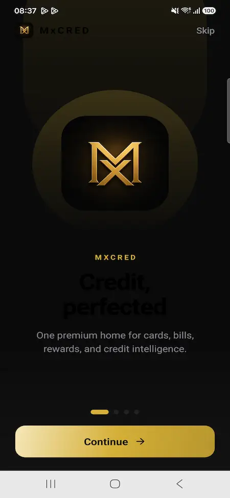 Cred Clone Mobile Welcome and Onboarding