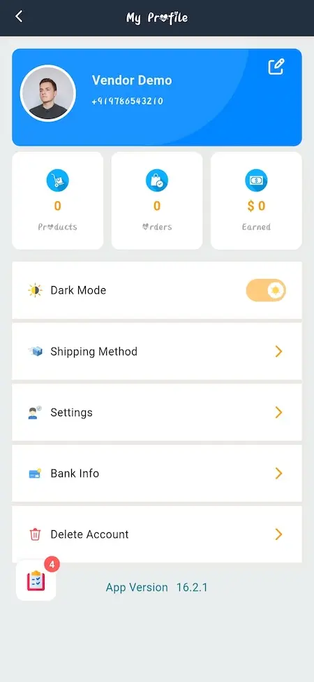 Amazon Clone Seller Profile and Account Menu