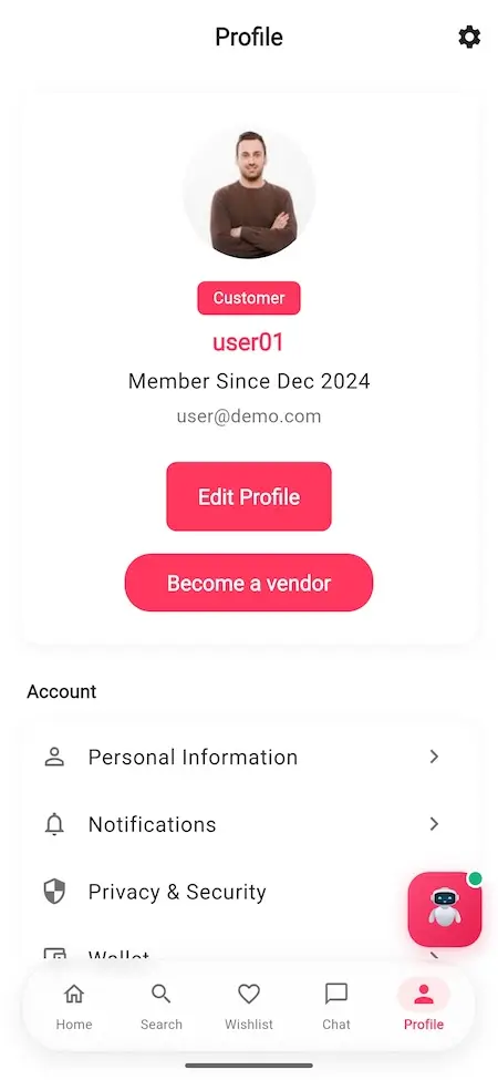 9flats Clone 16 profile screen