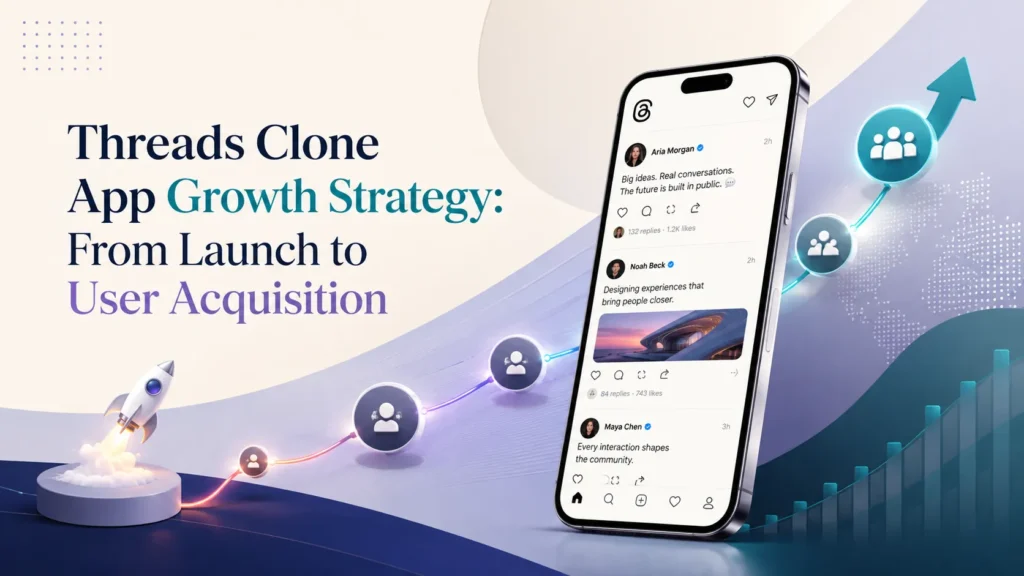 Threads clone app growth strategy covering product launch, community engagement, audience growth, and user acquisition
