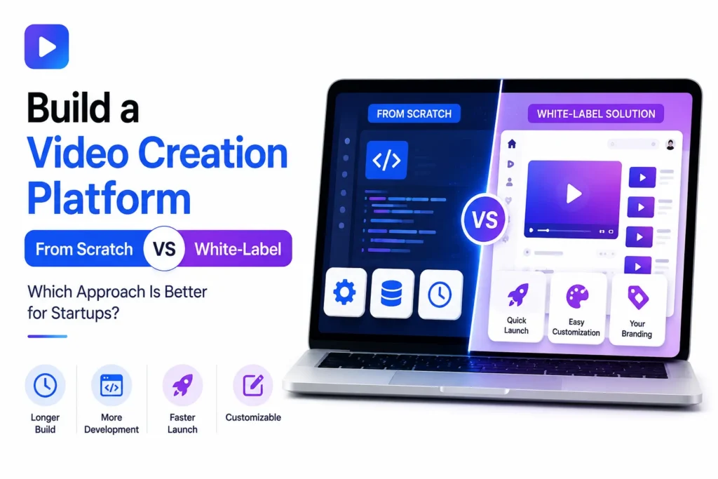 Video creation platform comparison between custom development from scratch and a white-label solution for startups