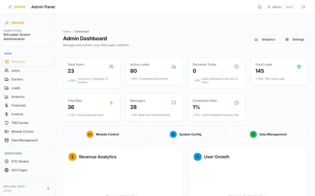 DAT Load Board Clone 51 01-admin-dashboard
