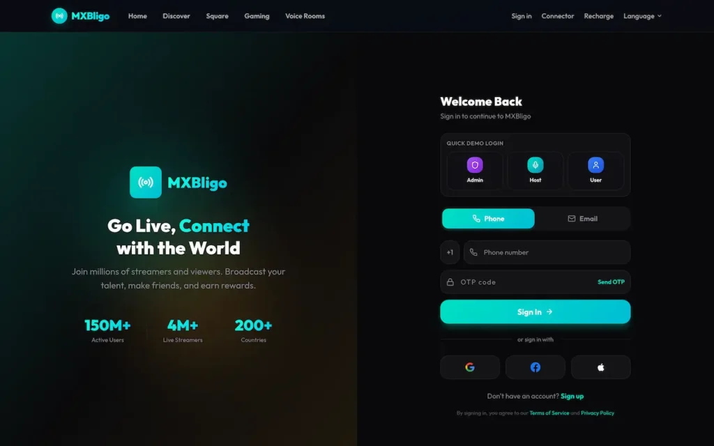 Bigo Live Clone 30 01-login-page