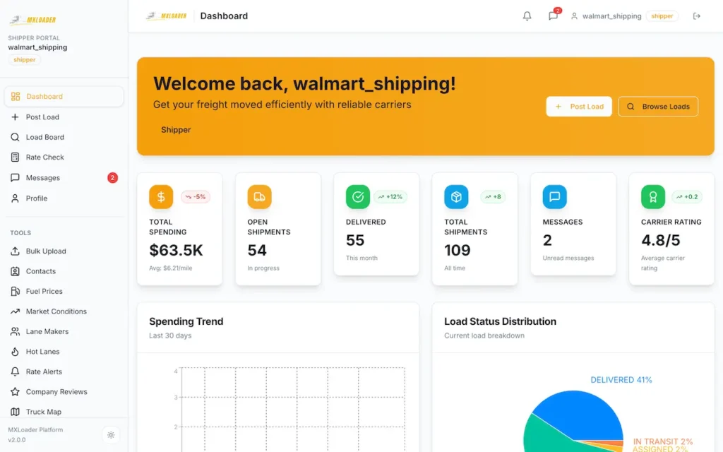 DAT Load Board Clone 58 01-shipper-dashboard