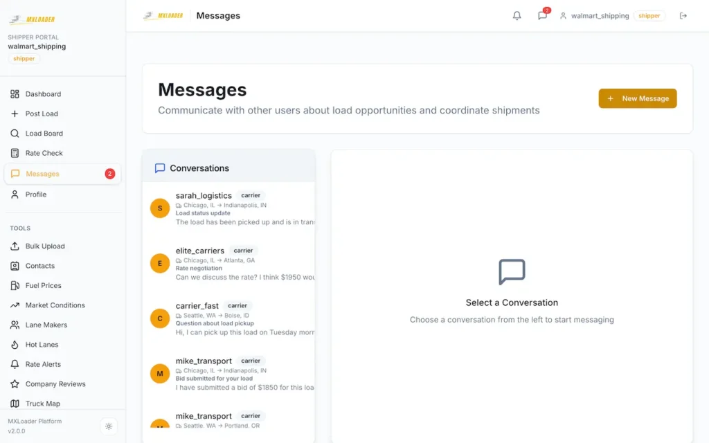 DAT Load Board Clone 54 05-messages
