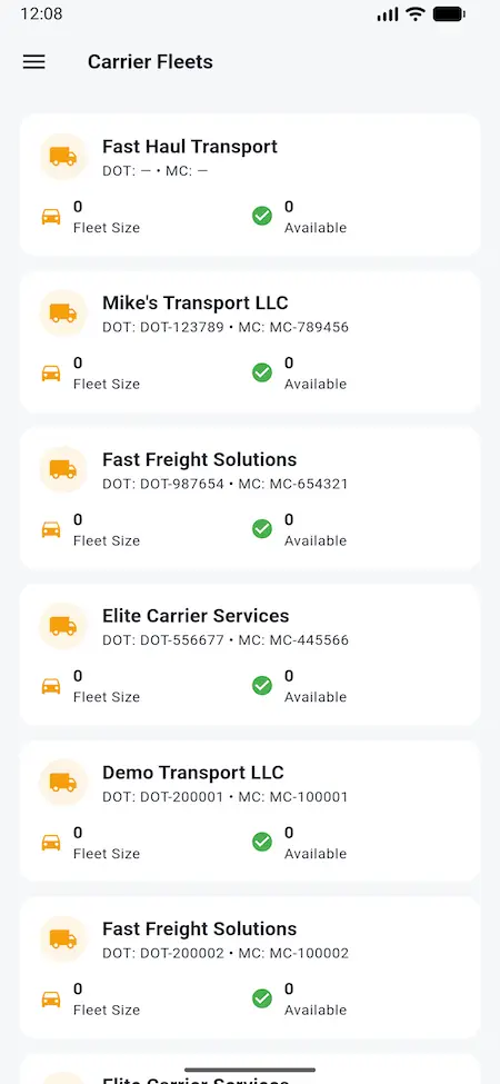 DAT Load Board Clone 38 07 broker carrier fleets