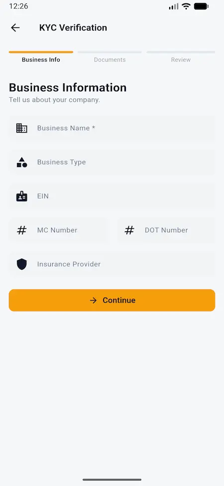 DAT Load Board Clone 17 09 shipper kyc verification