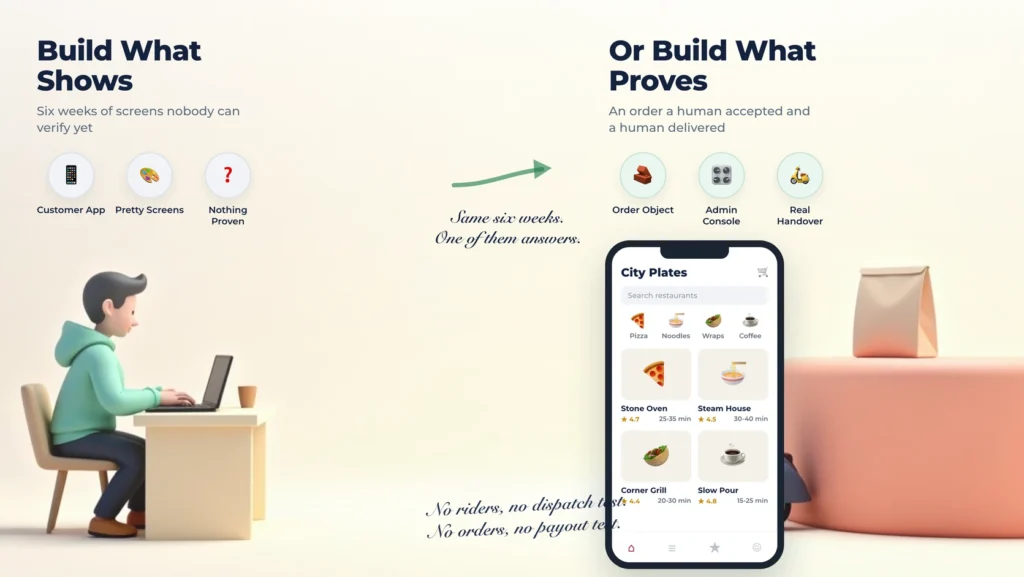 Build Order for a Delivery Platform: What Has to Exist Before Anything Is Testable