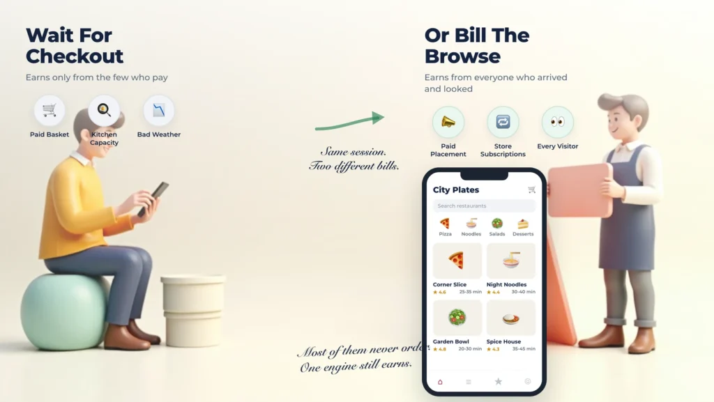 Attention Monetizes Twice: How a Discovery Platform Earns From Browsers Who Never Order
