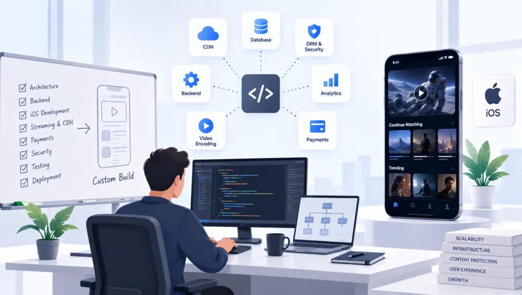 Build vs Buy for an iOS OTT Streaming Platform: What Should Startups Choose? 1 OTT Streaming Platform Admin Dashboard