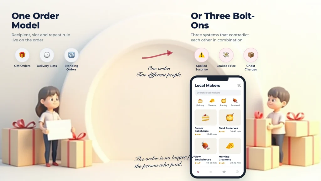 Gifting, Delivery Slots and Standing Orders Run on One Order Model